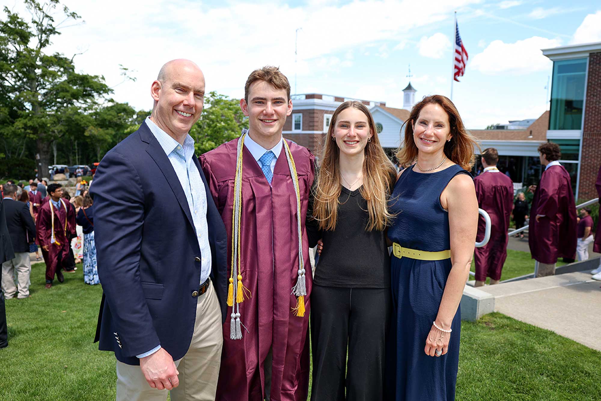 The Gannon Family of Stamford: Ned, Denis ’26, Julia ’28, and Jennifer